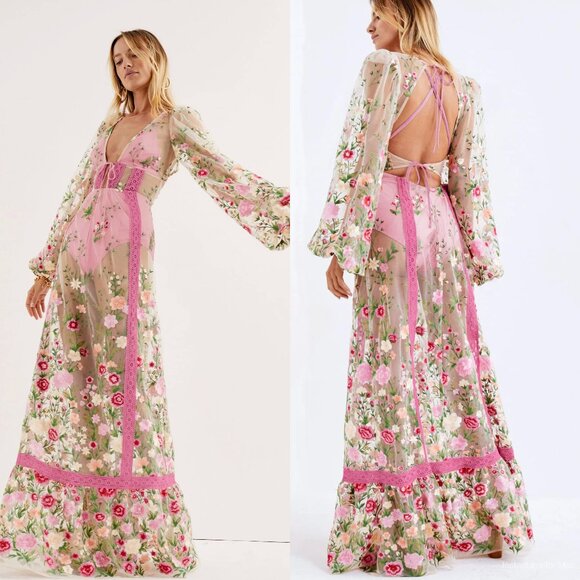 For Love & Lemons Luna Maxi Dress - Picture 1 of 11